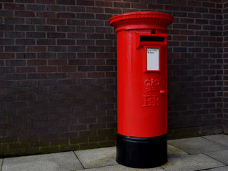 Red mailbox in Birmingham center