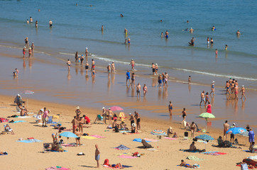 Crowd of people on beach