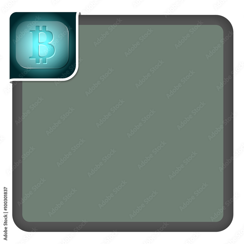 Poster vector abstract frame for your text and bit coin symbol