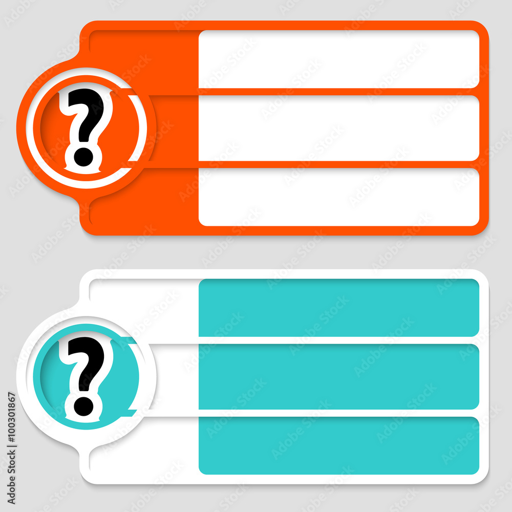 Poster colored boxes for your text and question mark
