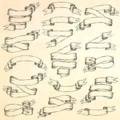 Vintage ribbons set.