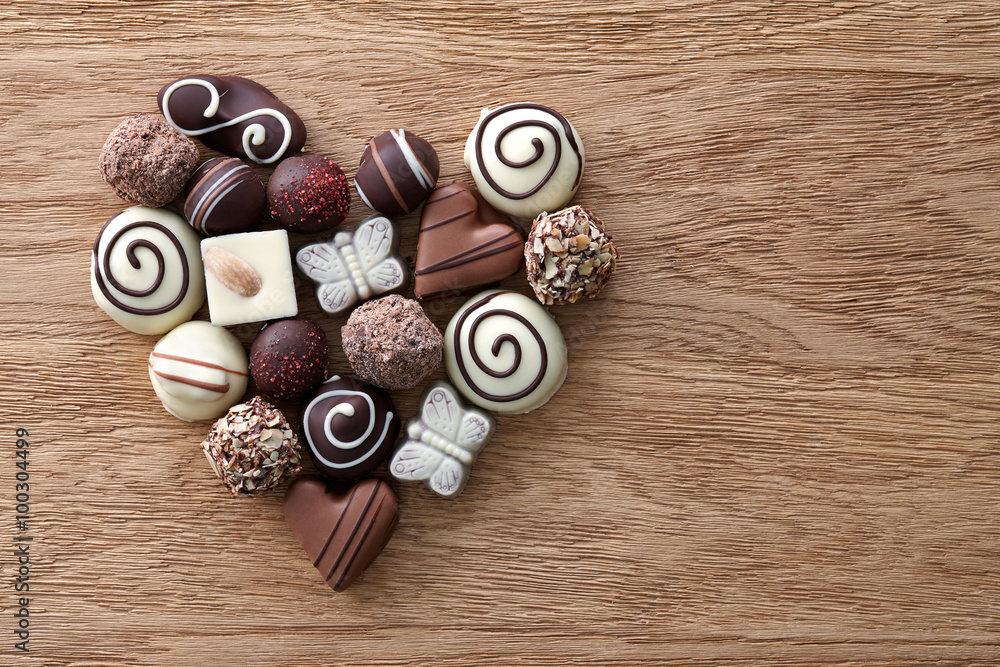 Wall mural chocolate candies heart