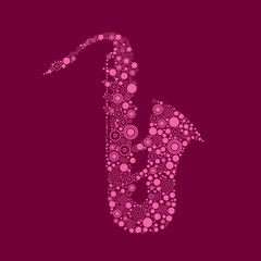 Abstract Saxophone Art, Sax Particles (Vector Art)