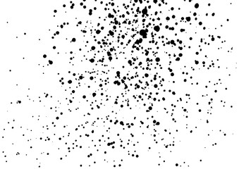 Dust overlay, distress grunge dirty grain vector texture, Simply Grainy grunge black abstract texture effect on a white background. Black ink blow explosion on black background. Paint spray, drop.