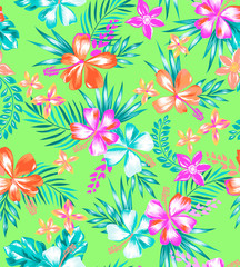 sweet tropical flowers ~ seamless background