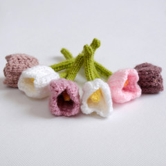 Spring flower, handmade tulip, diy, knit