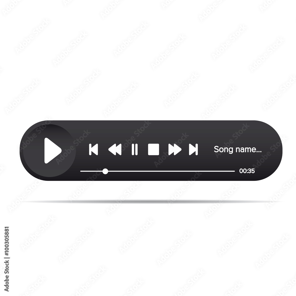 Poster audio web player vector