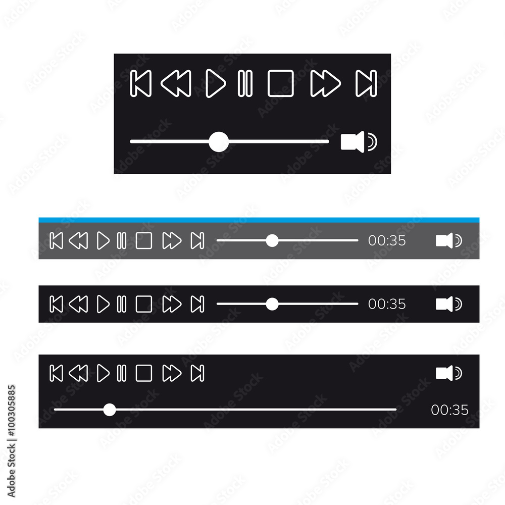 Poster audio web player vector