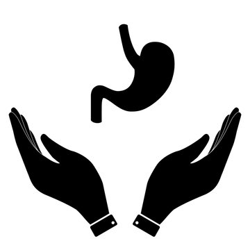 Stomach in hand icon