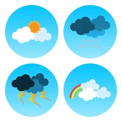 Rolgordijnen Cloud icon set © ParinPIX