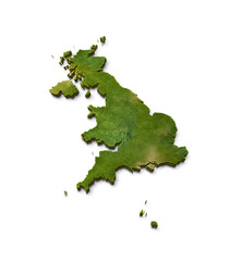 3D Great Britain Map Terrain