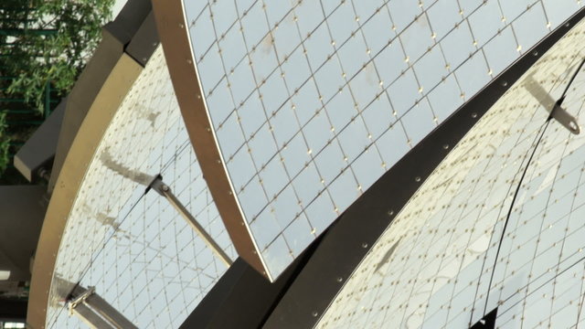 Royalty Free Stock Video Footage of solar panel mirrors shot in Israel at 4k with Red.