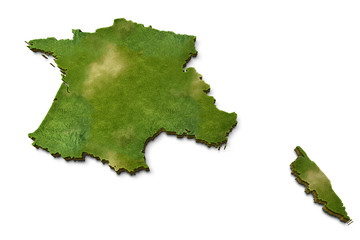 3D France Map Terrain