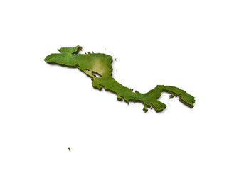 3D Central America Map Grass