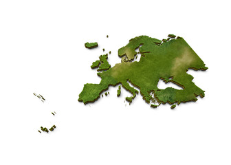 3D Europe Map Terrain