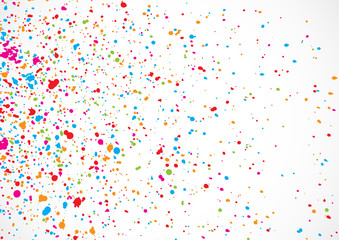 Colorful confetti isolated on white background. Abstract white background.