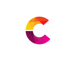 Letter C Color Poly Logo Design