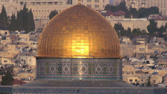 Royalty Free Stock Video Footage of the Dome Of The Rock filmed in Israel at 4k with Red.