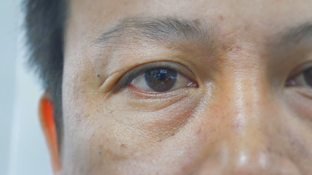 Head shot , Eye close up of Asian man 
