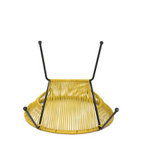 Yellow Rattan Outdoor Chair on White Background, Bottom View
