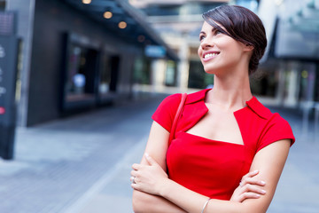 Portrait of businesswoman outside