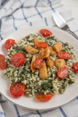 Risotto mit Tomaten und Spinat 