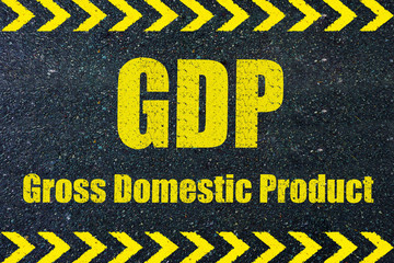 GDP (Gross Domestic Product) word on road