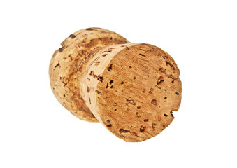Wine cork isolated on white background