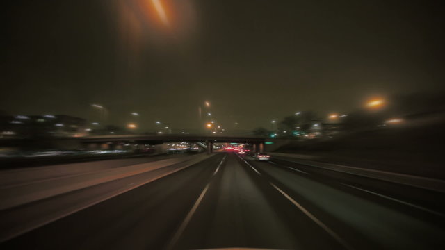 Vehicle travels at night