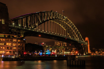 Fototapeta na wymiar Sydney Harbour Bridge at night.