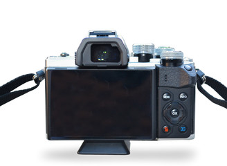 Isolated Back Side of Digital Camera with Wite Background