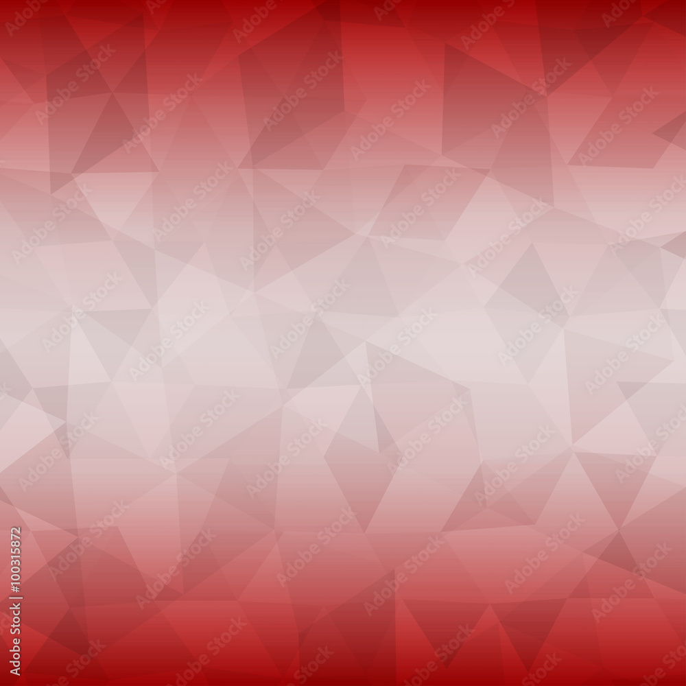 Poster abstract geometric background of triangles on colorful red fond