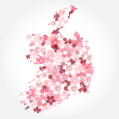 アイルランド　地図　国　桜