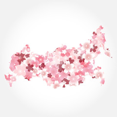 ロシア　地図　国　桜
