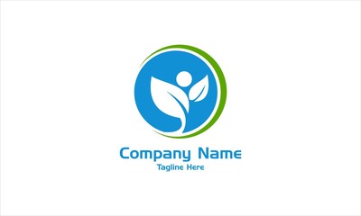 Green Life Blue Vector Logo