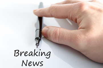 Breaking news text concept