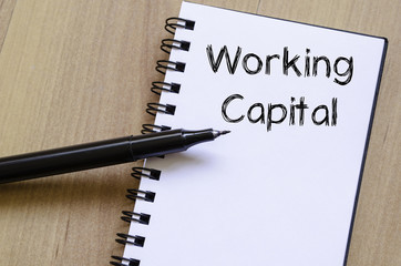 Working capital write on notebook