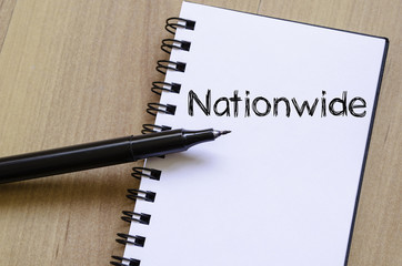 Nationwide write on notebook