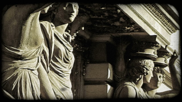 Vienna Statue 5. Vintage stylized video clip.