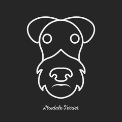 Dog airedale terrier logo