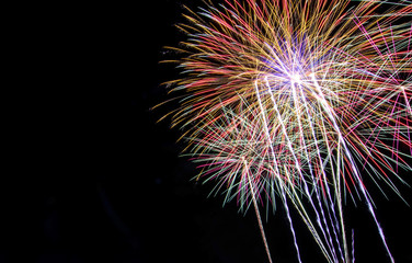 Fireworks on dark sky