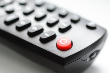 TV remote control close up