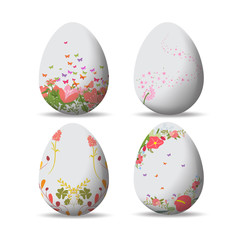 Set Easter eggs and happy easter