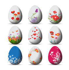 Set Easter eggs and happy easter
