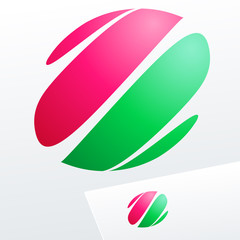 Abstract vector sign in sphere shape. Logotype for Fashion, Cosmetics, Pharmacy