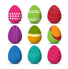 Set Easter eggs and happy easter