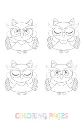 Adult or Kids Coloring Pages,Owls