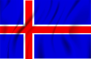 Fototapeta premium Icelandic flag blowing in the wind. Part of a series.