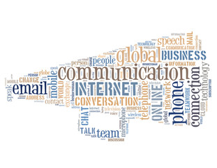 Megaphone communication, word cloud concept 2
