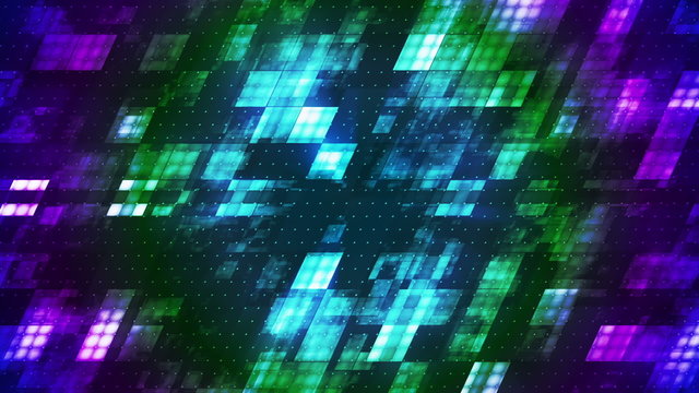 Metal Hi-Tech Slant Squared Smoke Patterns, Multi Color, Abstract, Loopable, HD